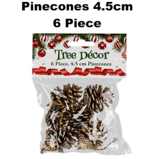 Christmas Tree Pinecone Decoration - 6 Piece